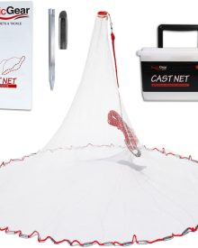 Cast Net | 3ft-12ft Radius, 3/8 or 1/4 inch Mesh for Freshwater and Saltwater Bait Fish| Professional Grade and Upgraded Material | Throw Style