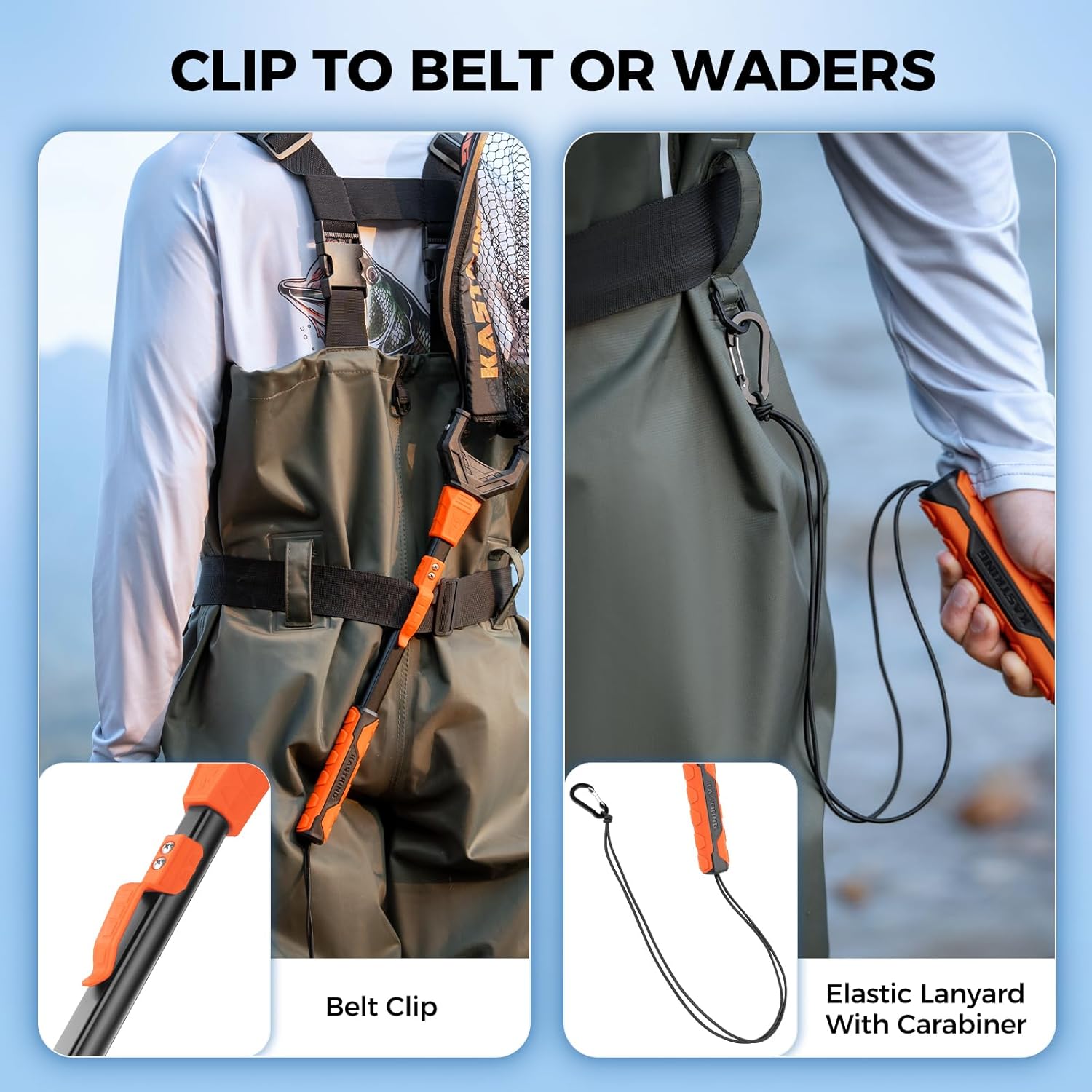 KastKing Titanet Fishing Net, Durable Aluminum Handle, Non-Slip Hi-vis Grip, Compact Storage Bag & Lanyard, Ideal for Kayak & Wading Fishing, Two Nets Options - Image 5